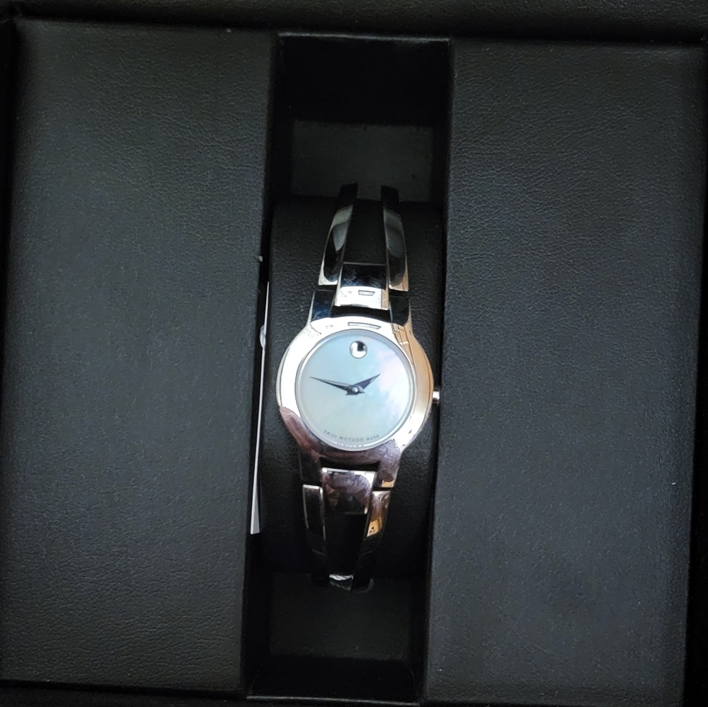 Movado womens silver watch